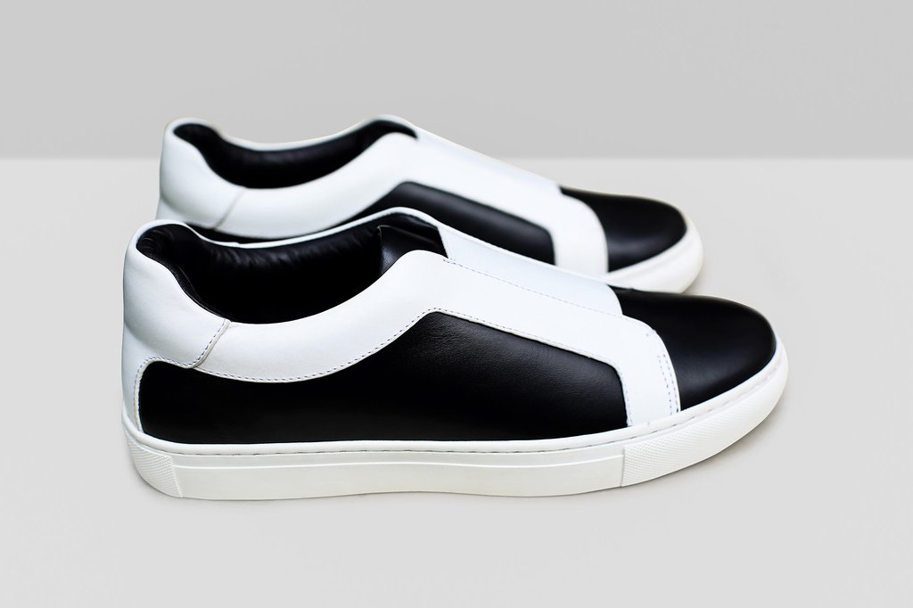 LUXURY Leather Sneakers Black/White ILYN